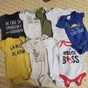 Bundle of 9 assorted 0-3M short sleeve bodysuit